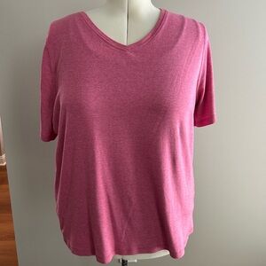 CJ Banks Women's Pink V-Neck Top